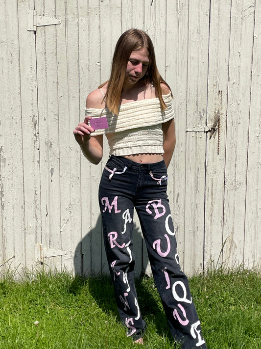 Custom painted jeans
